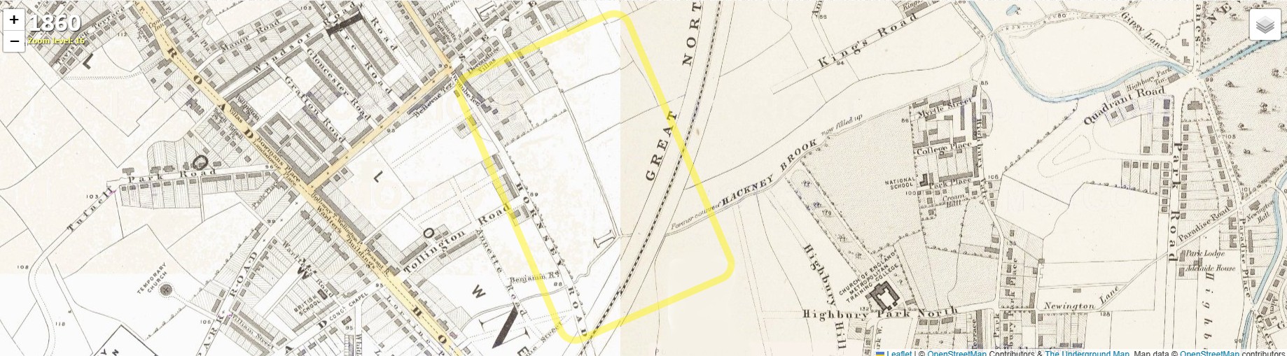 The Underground Map Stroud Green Tollington Road 1860