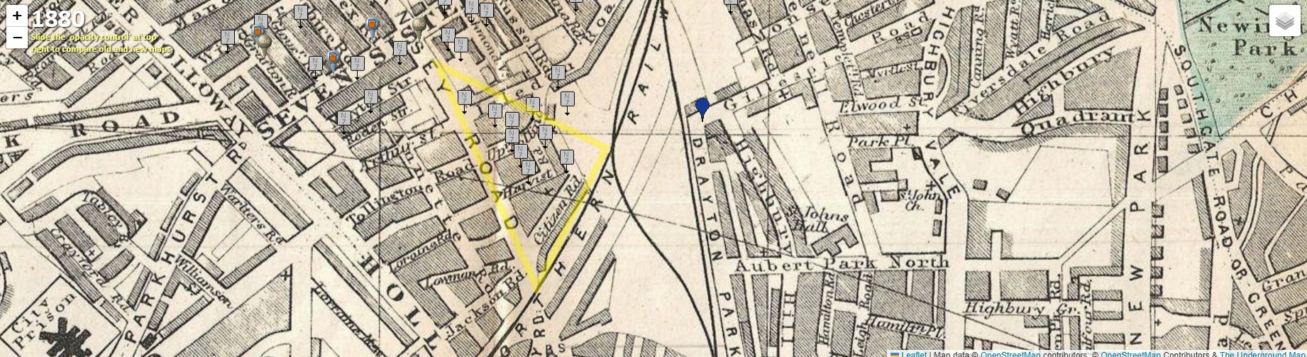 The Underground Map Stroud Green Tollington Road 1880