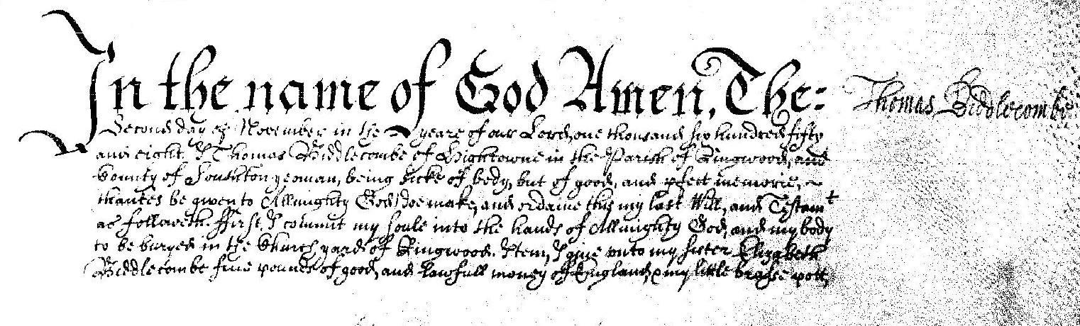 Will In the name of God Amen