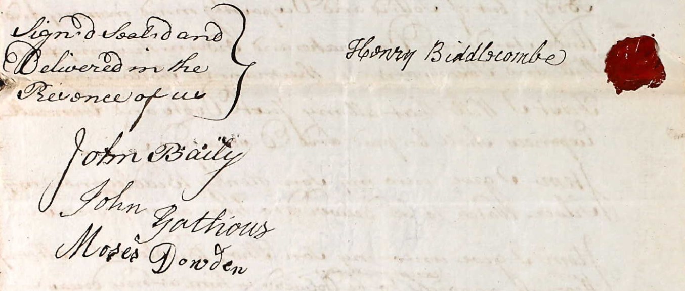 Will of Henry Biddlecombe of Kingston extract 6