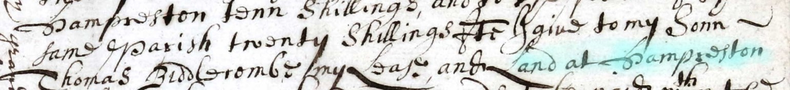 Will of Richard Biddlecomb of Merrytown writing land Hampreston