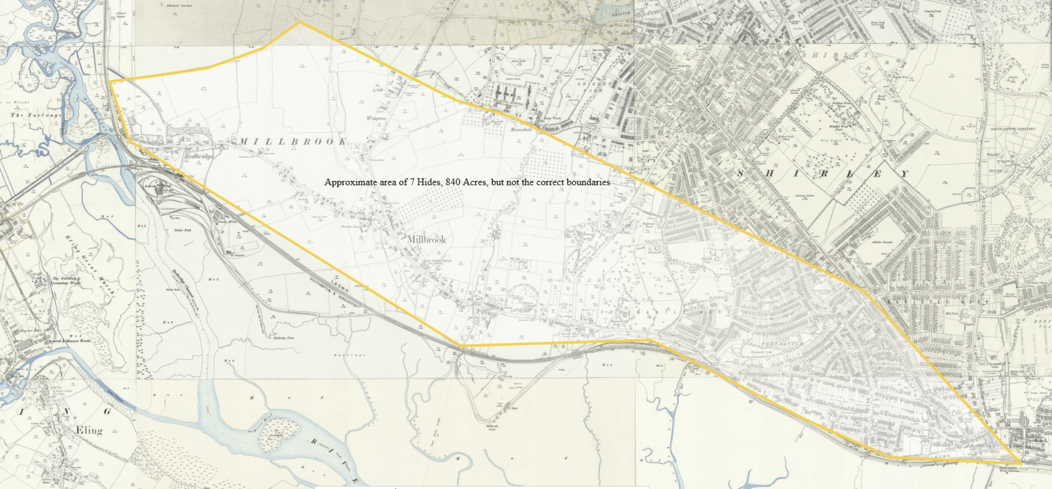 Approx area of 7 Hides Millbrook