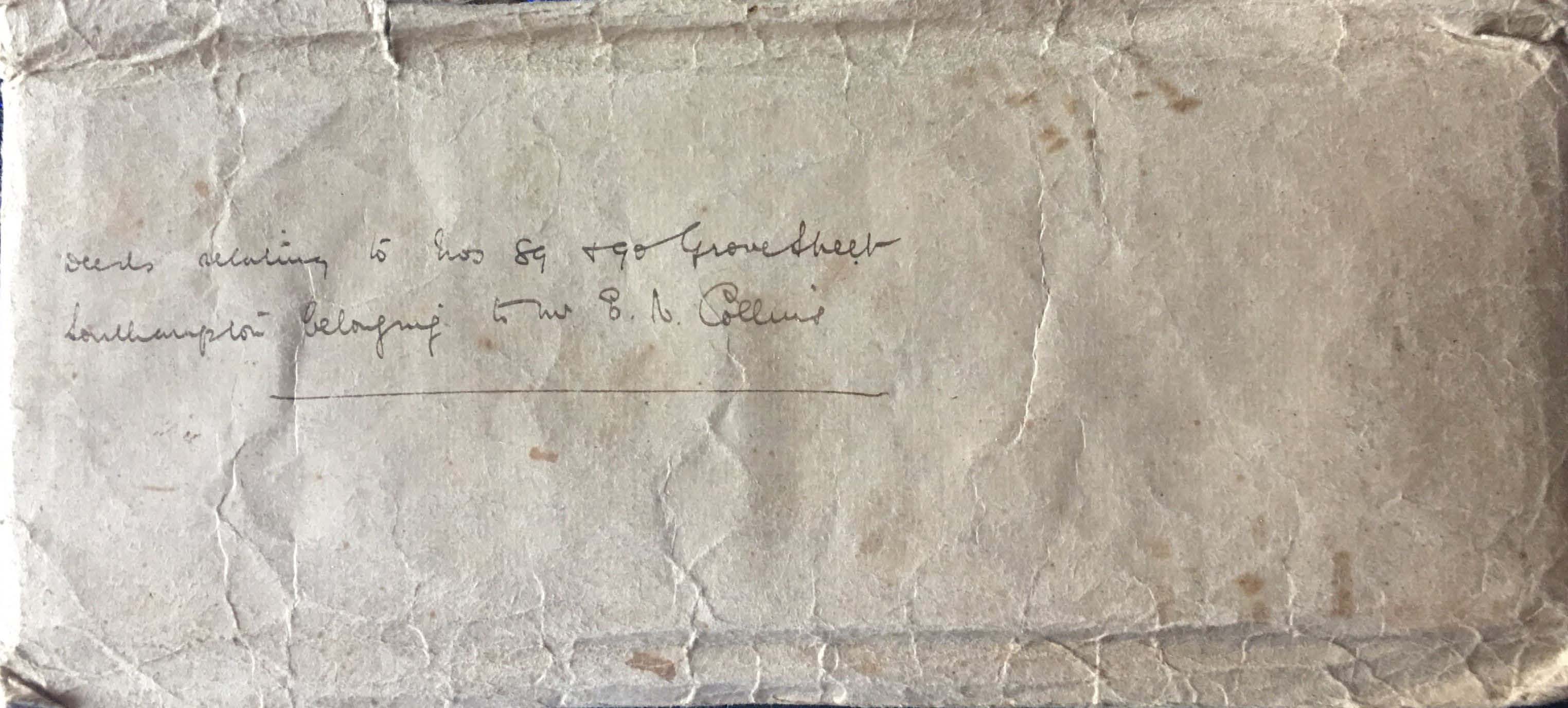 Deeds envelope 89 90 Grove Street