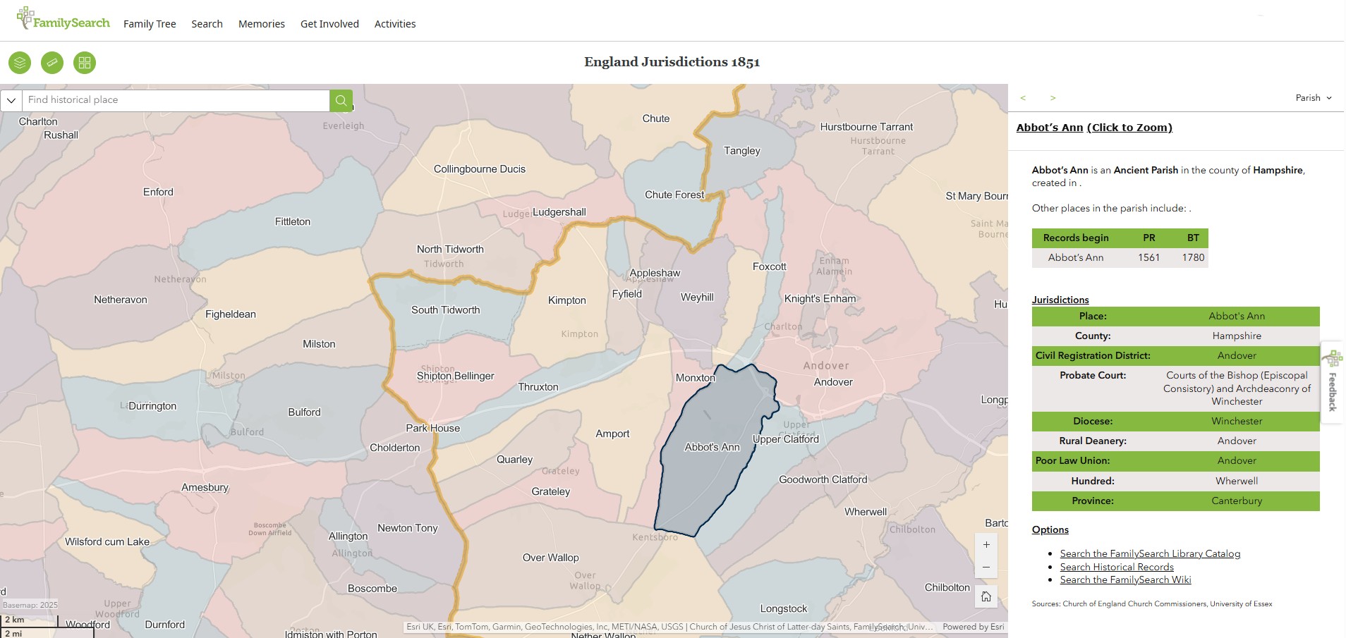 England Jurisdictions 1851 Abbots Ann 1