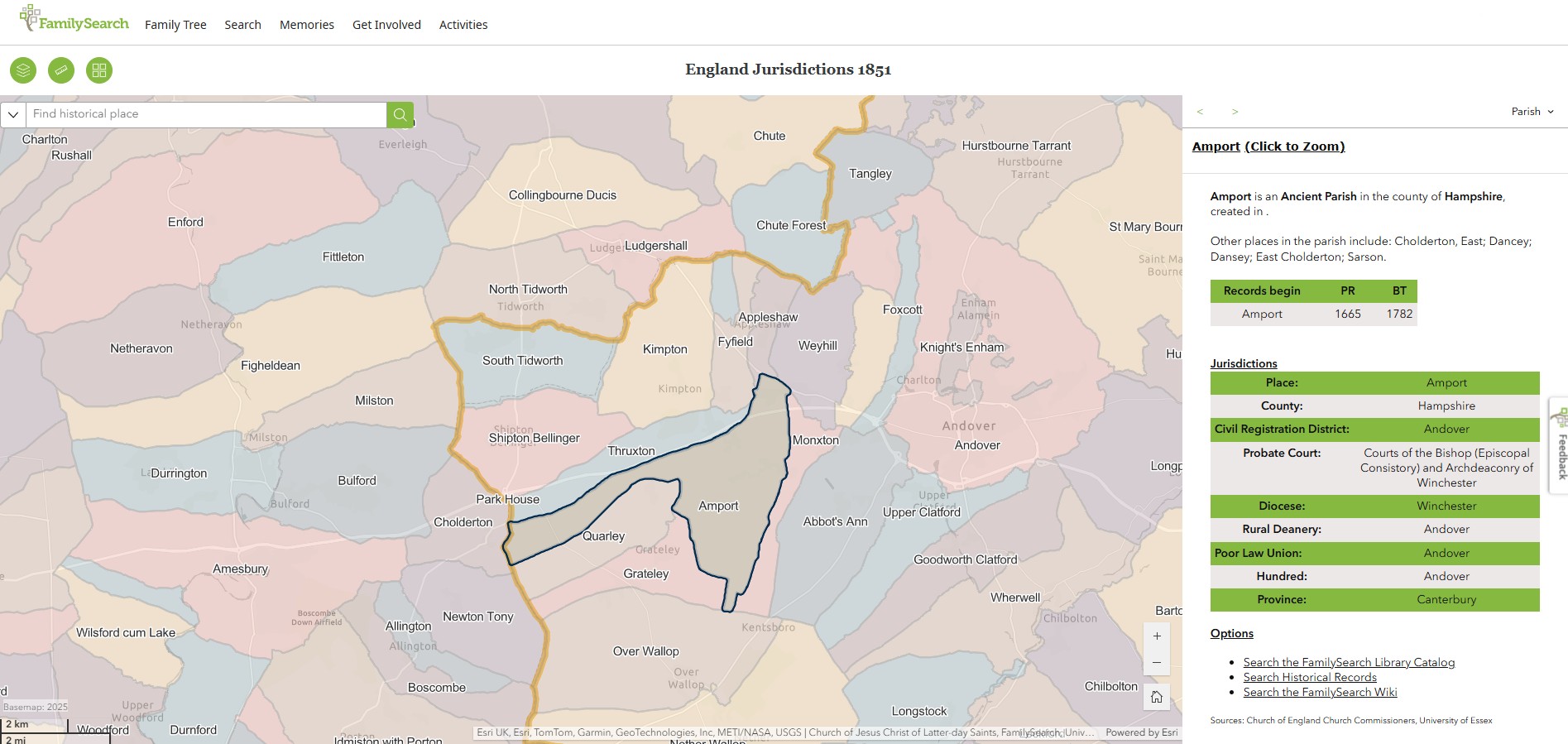 England Jurisdictions 1851 Amport 1