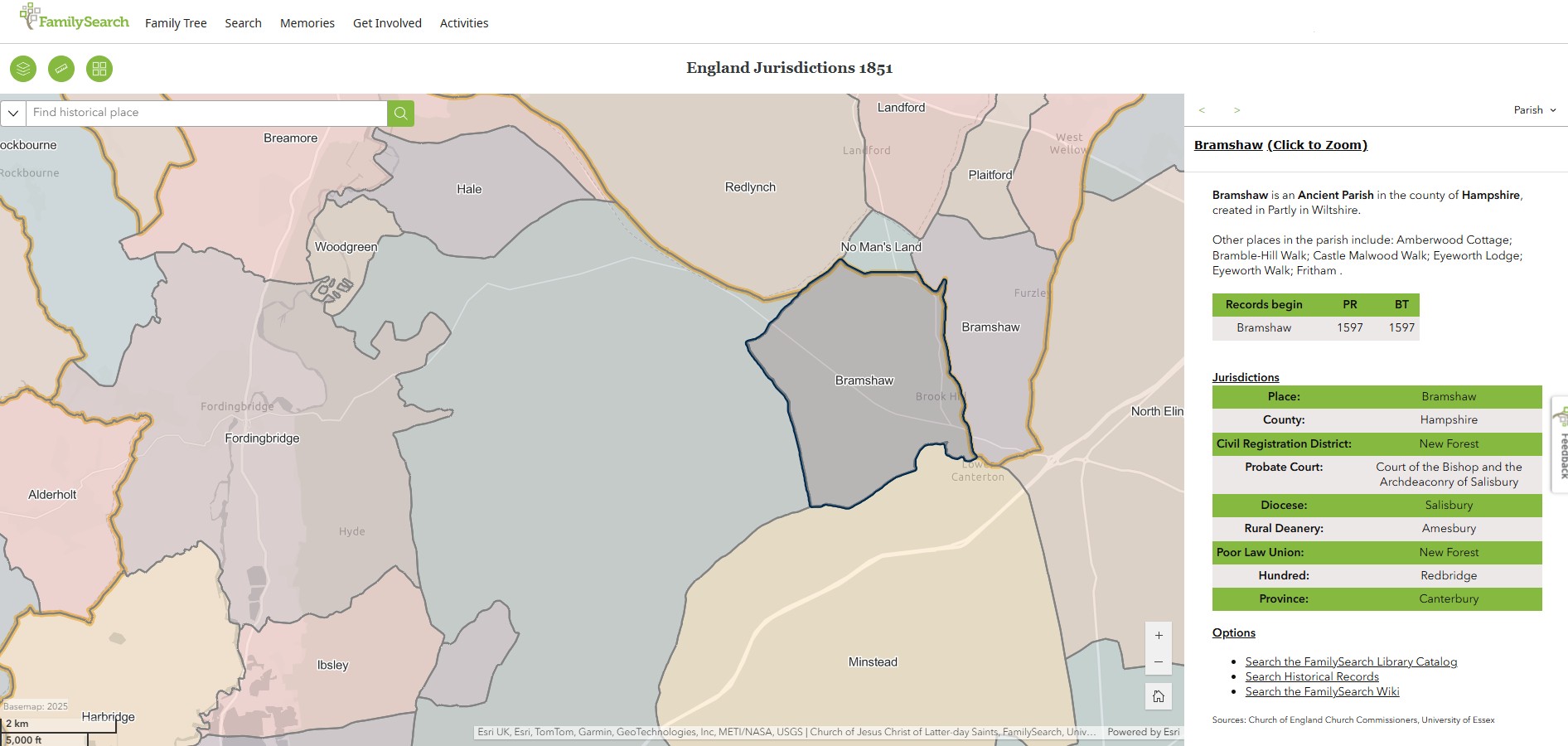 England Jurisdictions 1851 Bramshaw 3