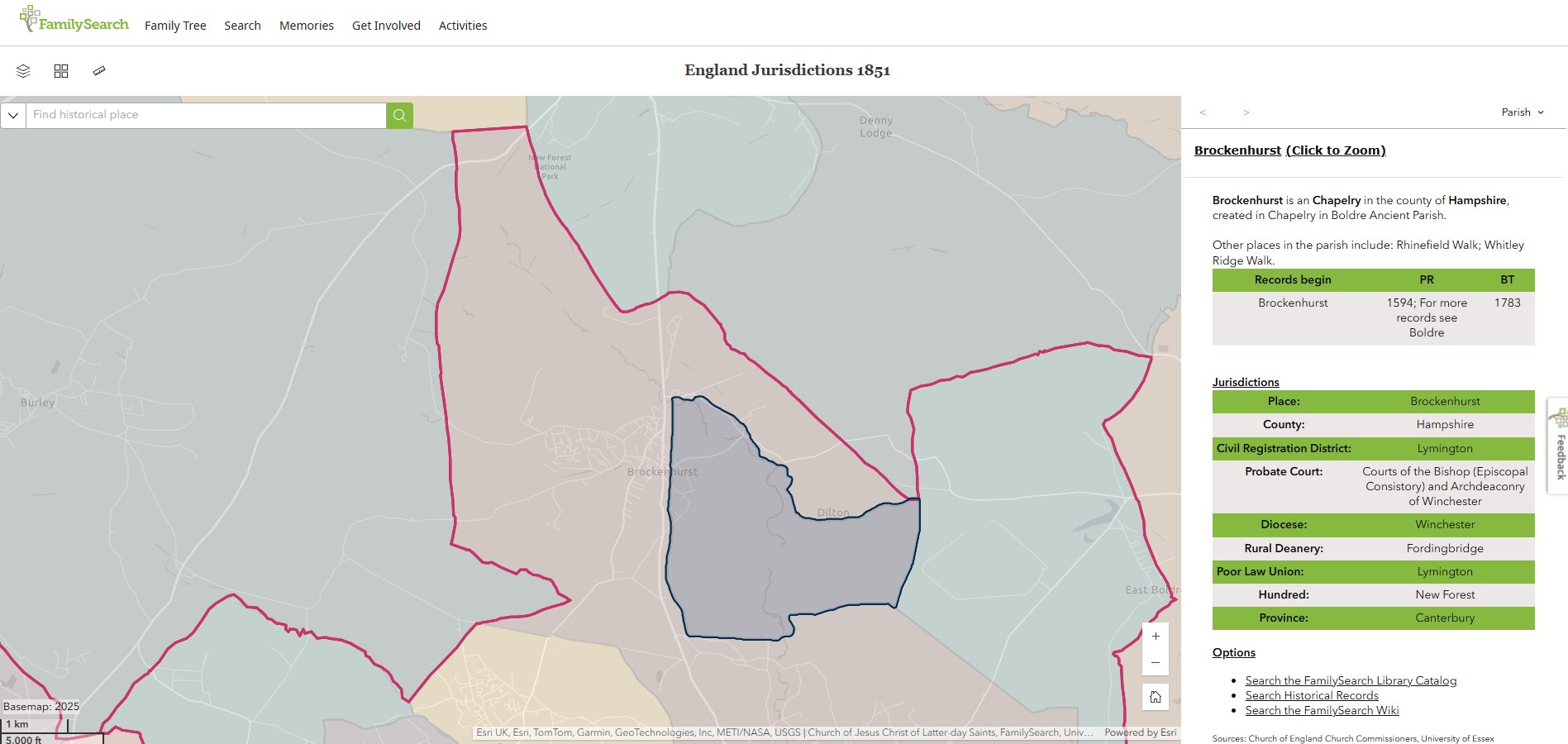 England Jurisdictions 1851 Brockenhurst 1