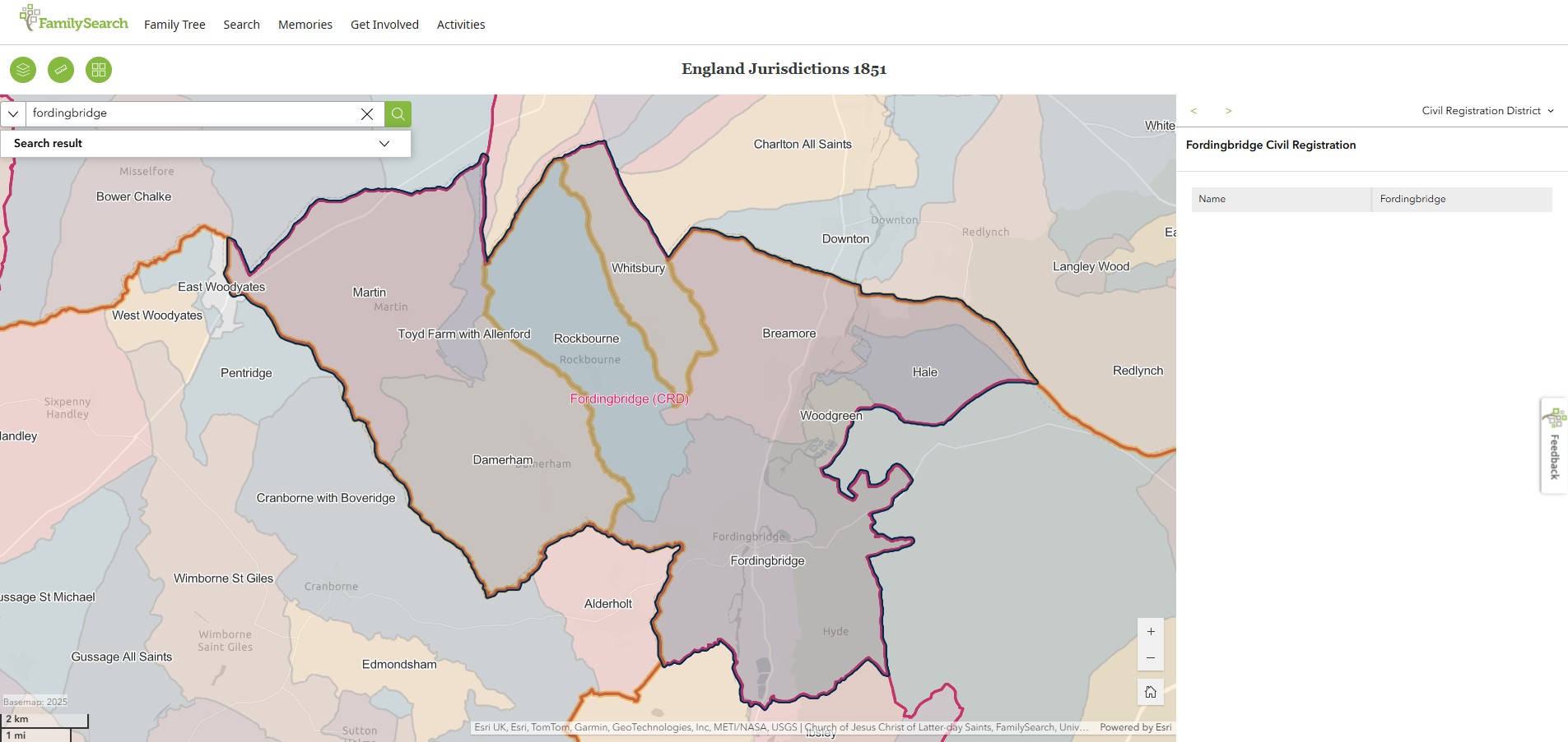 England Jurisdictions 1851 CRD Fordingbridge 1