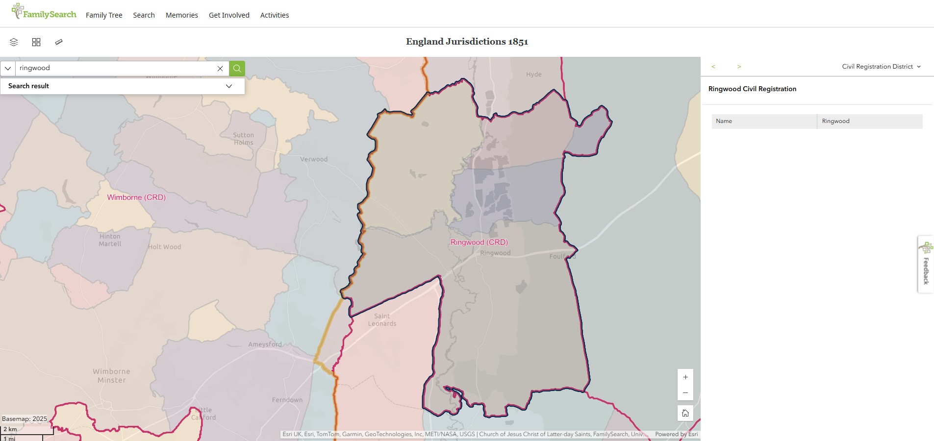 England Jurisdictions 1851 CRD Ringwood 1