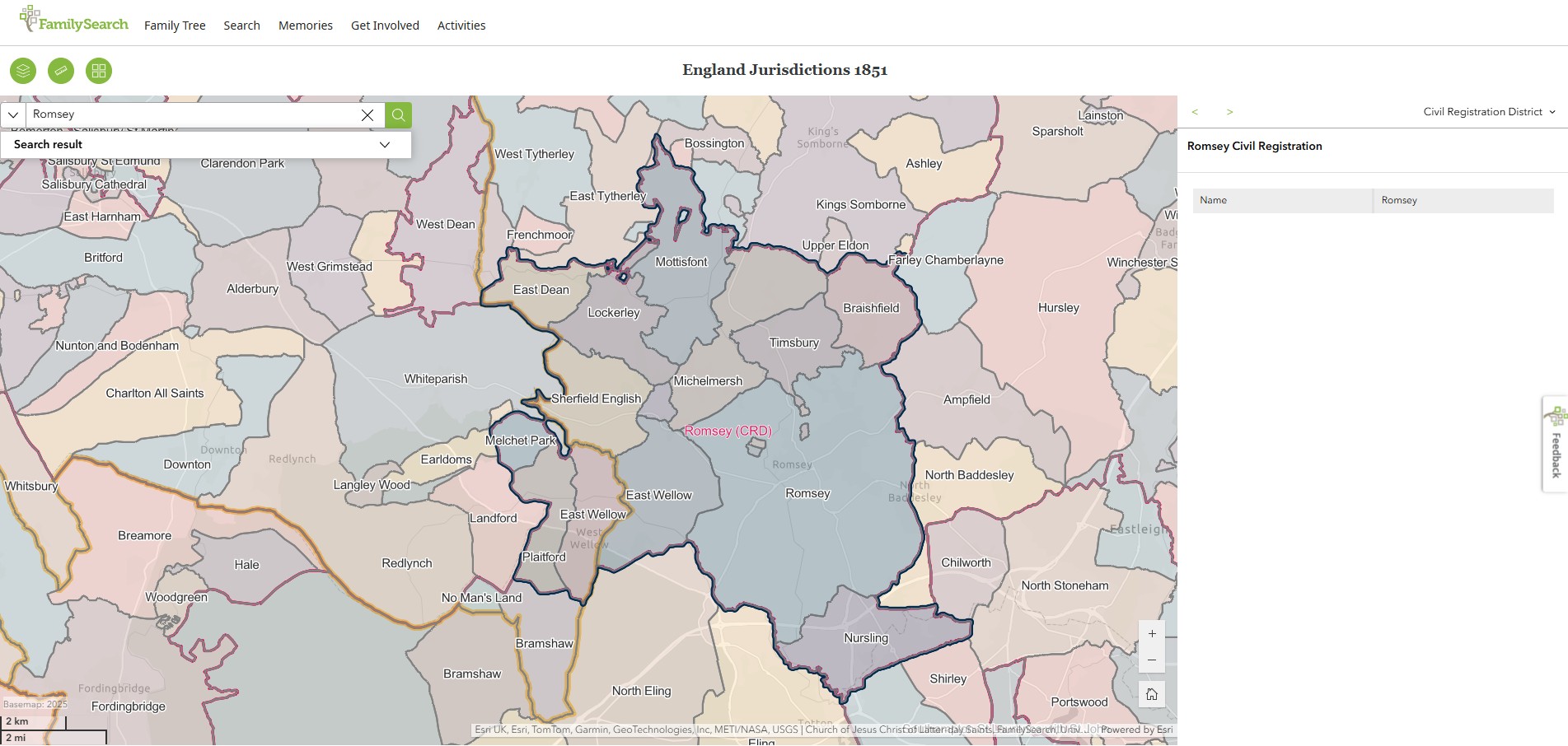 England Jurisdictions 1851 CRD Romsey 1
