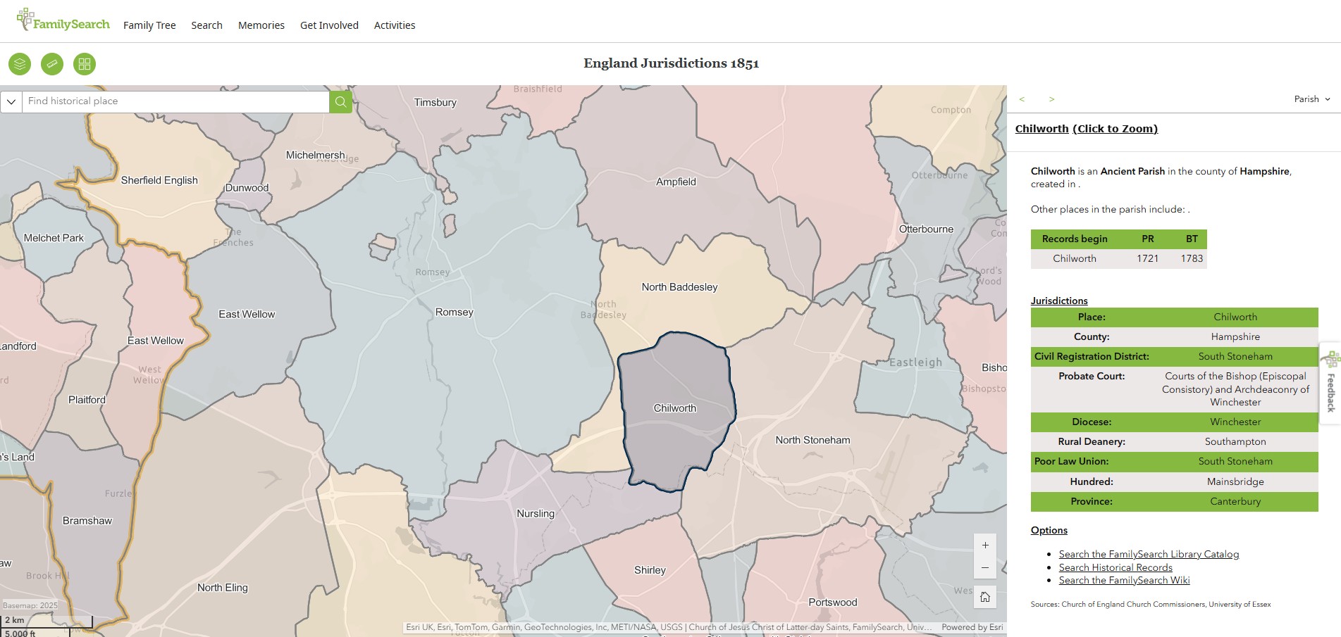 England Jurisdictions 1851 Chilworth 1