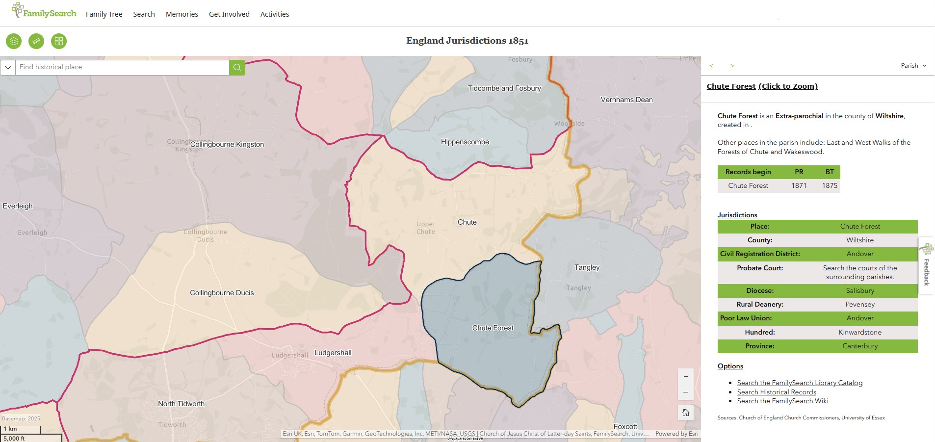 England Jurisdictions 1851 Chute Forest 1
