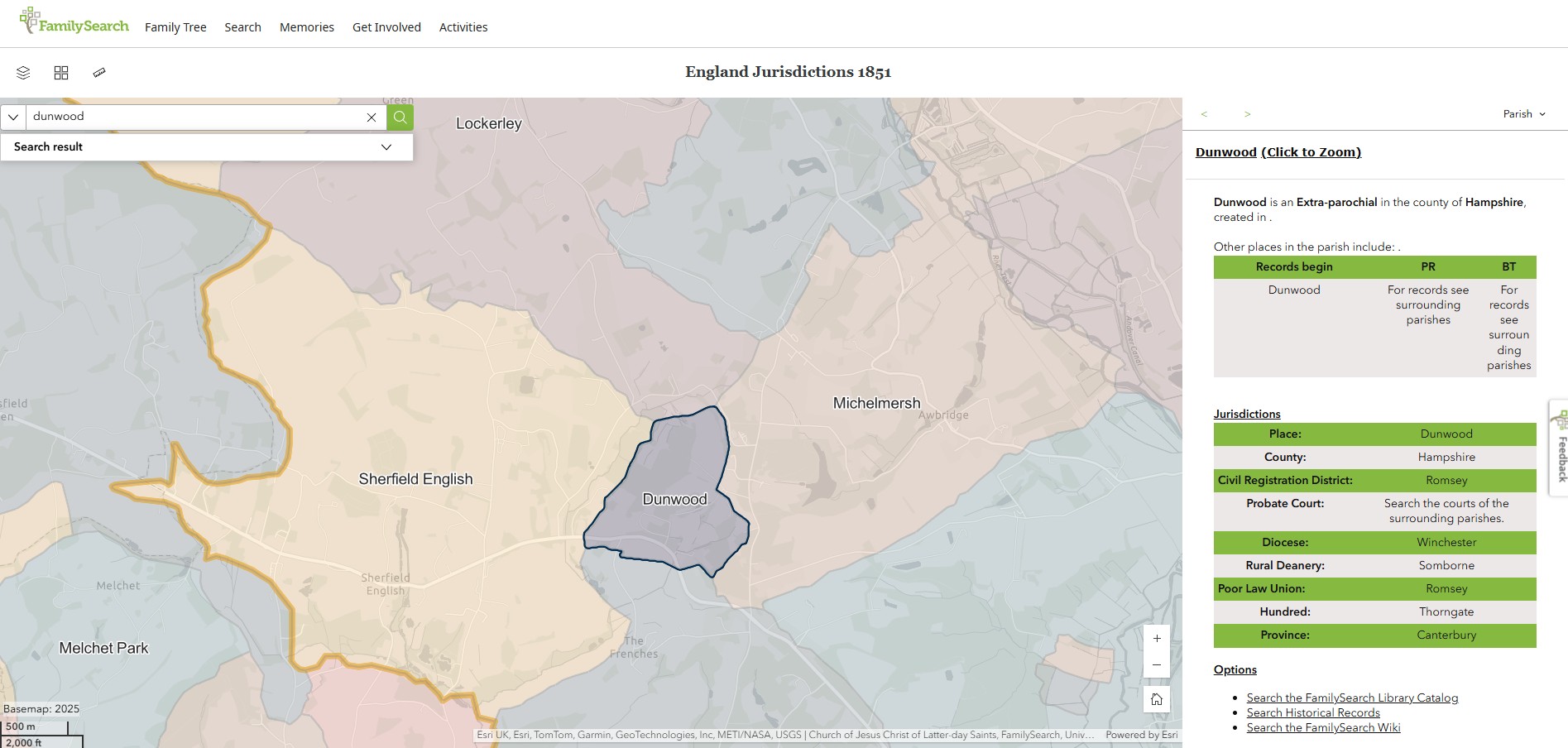 England Jurisdictions 1851 Dunwood 1