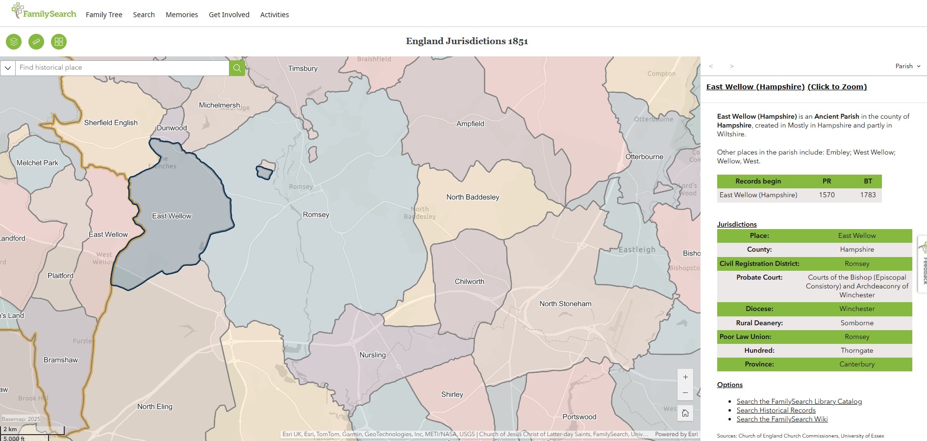 England Jurisdictions 1851 East Wellow 3