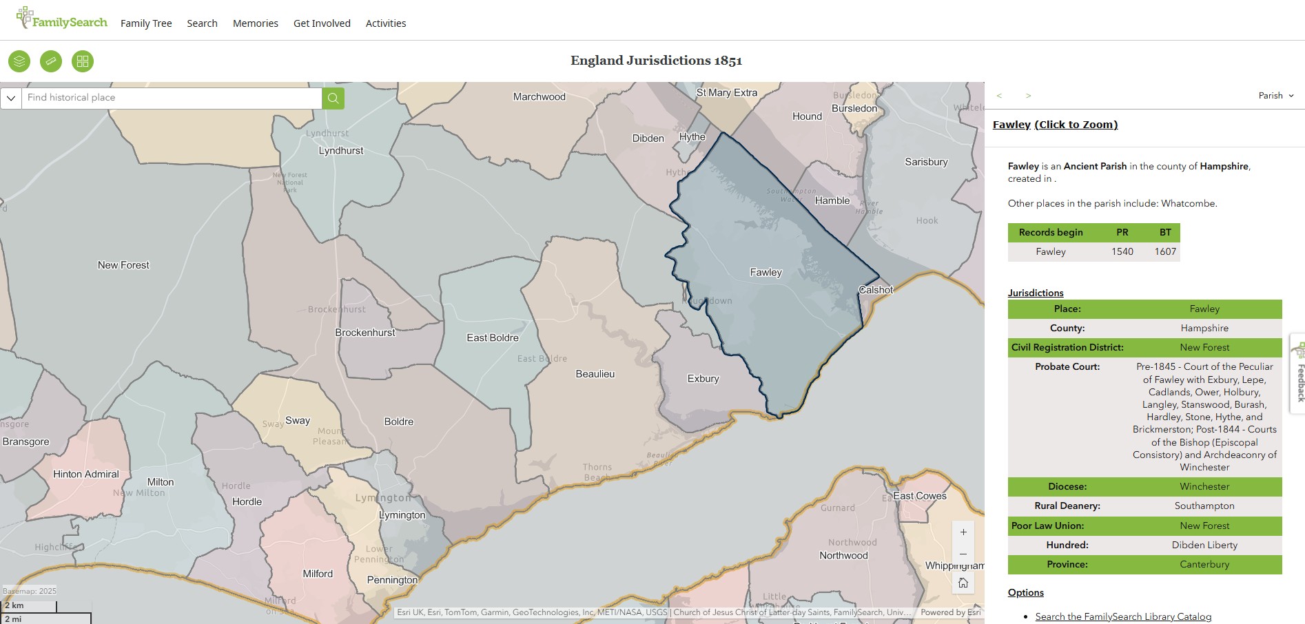 England Jurisdictions 1851 Fawley 1