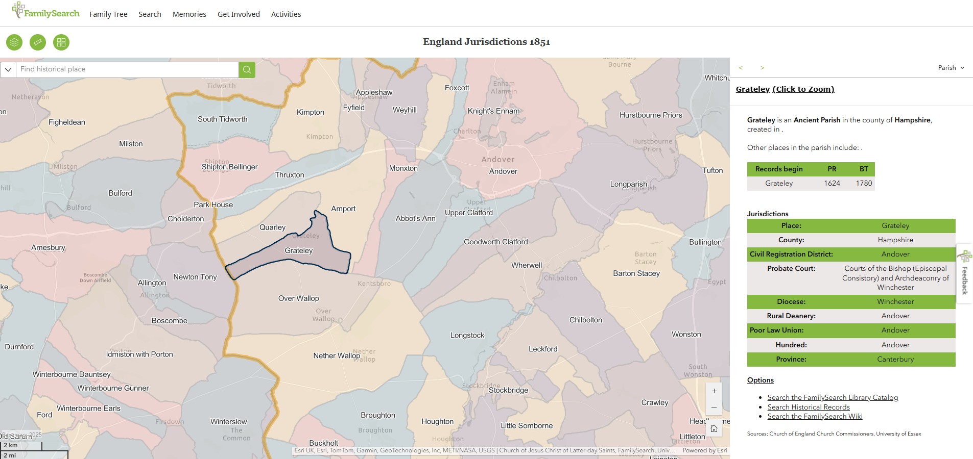 England Jurisdictions 1851 Grateley 1