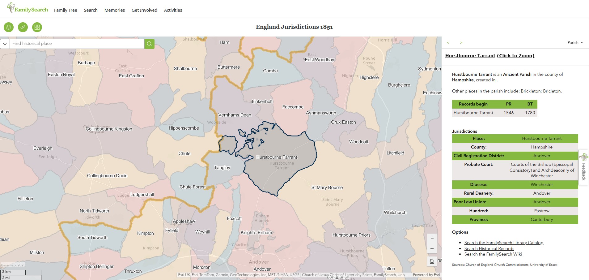 England Jurisdictions 1851 Hurstbourne Tarrant 1