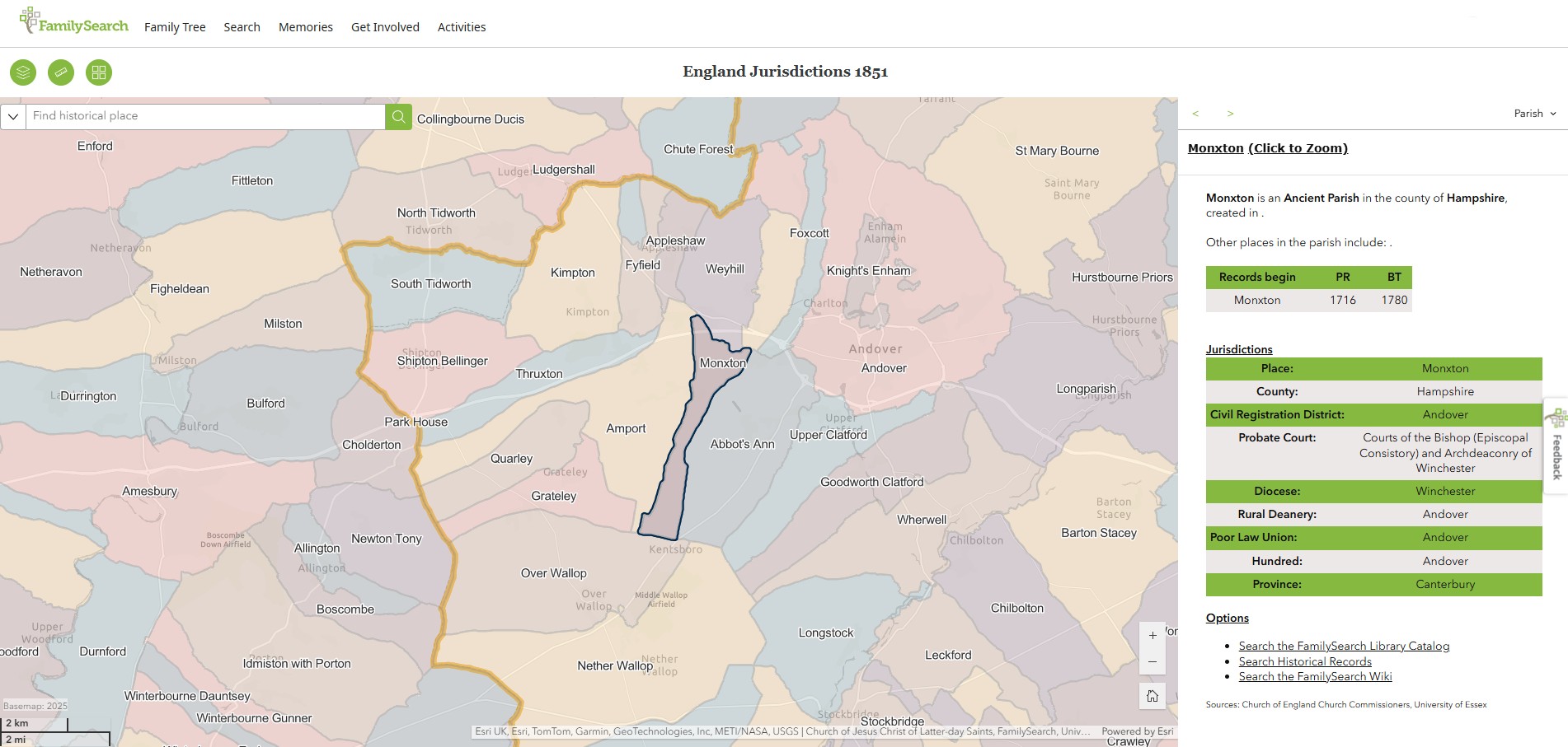 England Jurisdictions 1851 Monxton 1