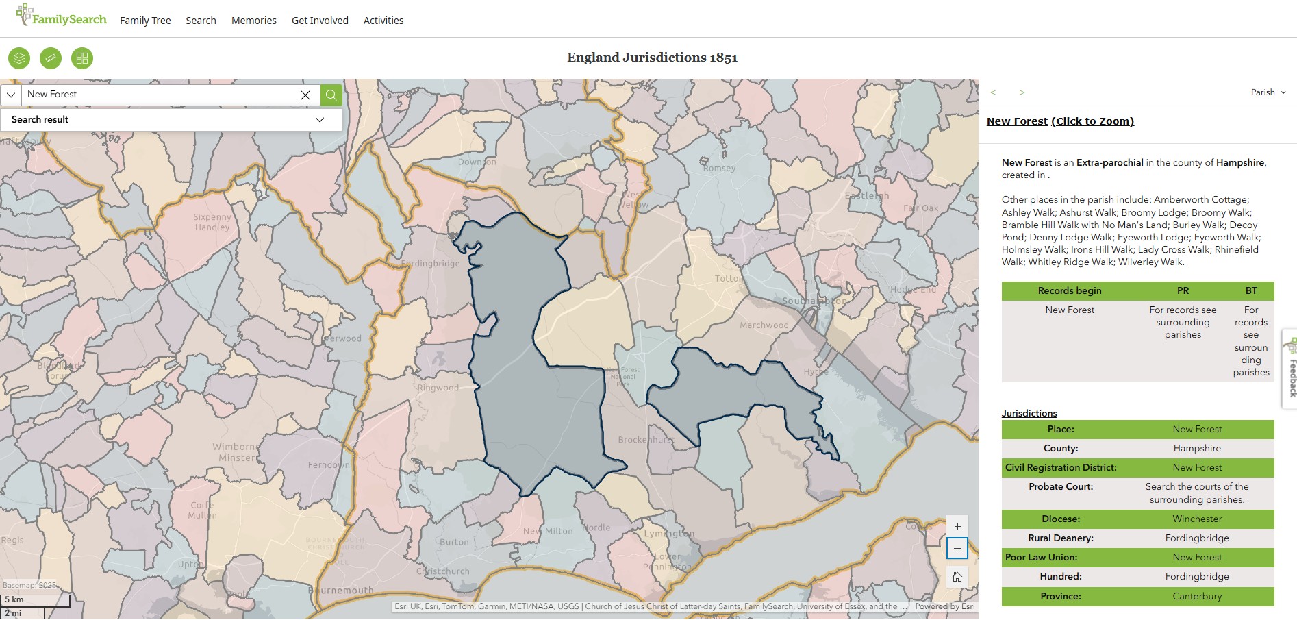 England Jurisdictions 1851 New Forest 1