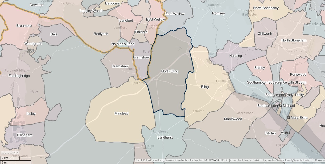 England Jurisdictions 1851 North Eling 2