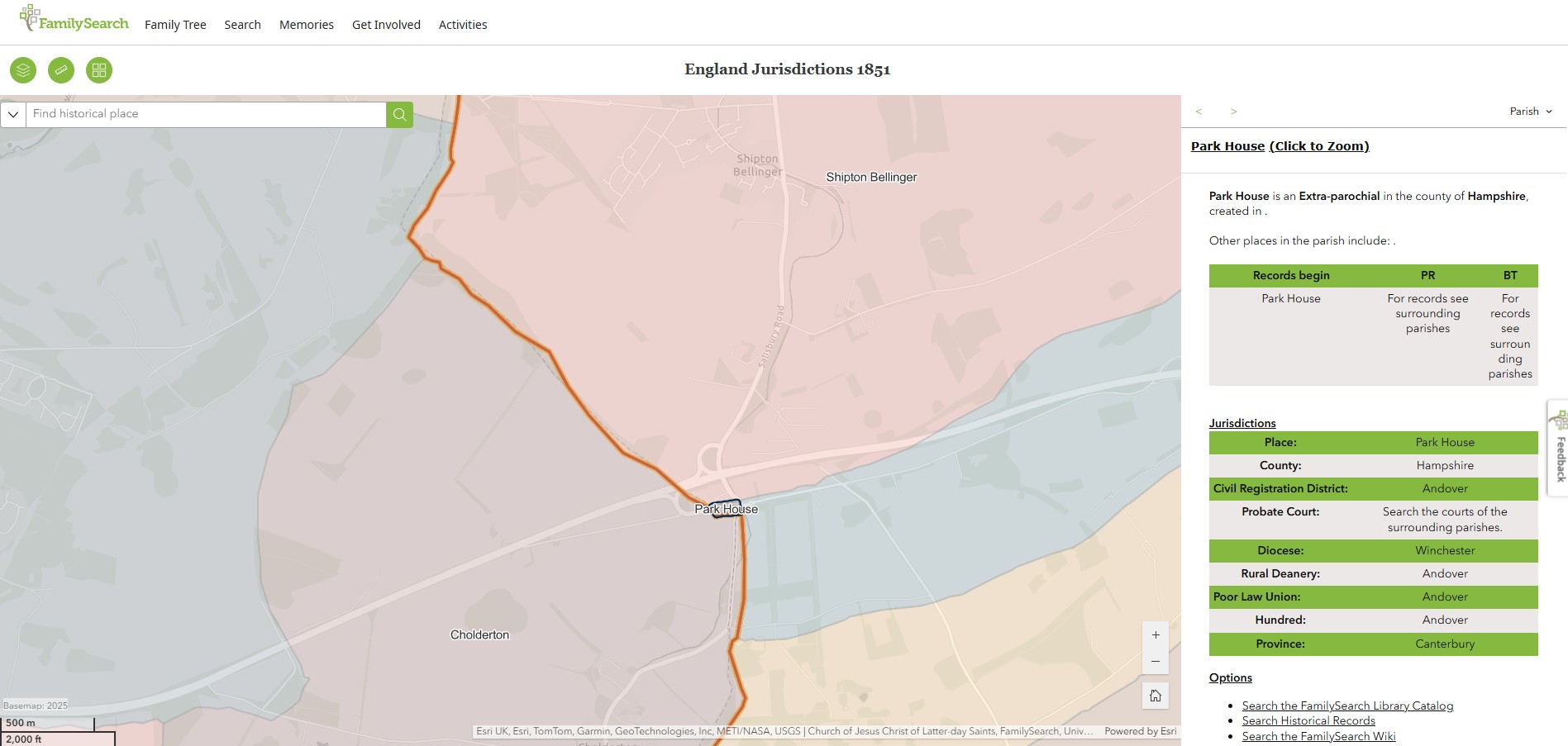 England Jurisdictions 1851 Park House 1