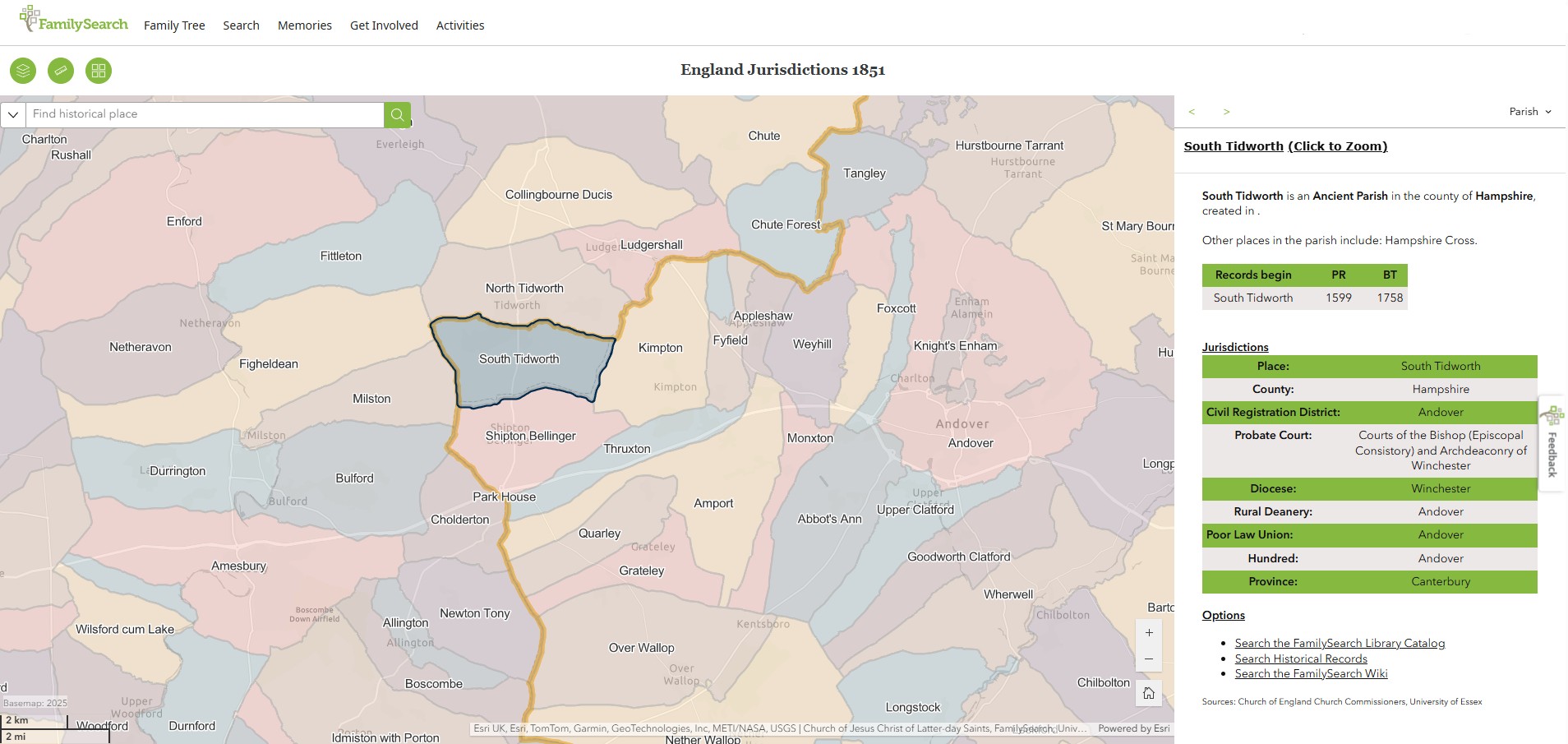 England Jurisdictions 1851 South Tidworth 1