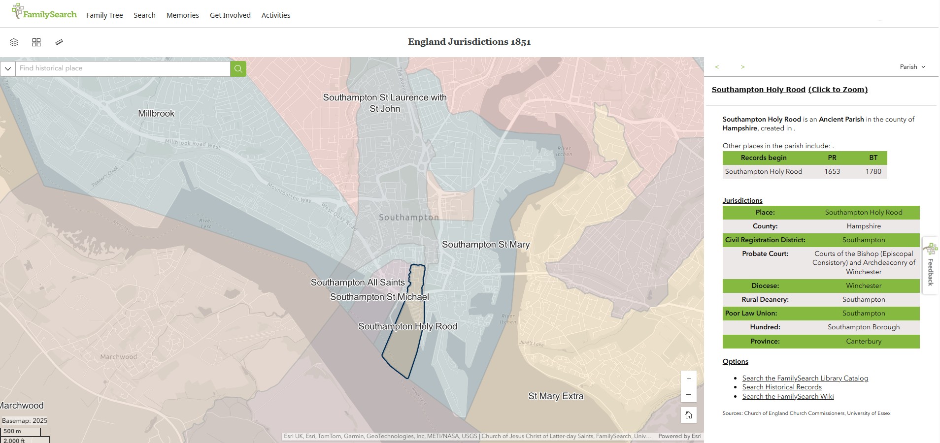 England Jurisdictions 1851 Southampton Holy Rood 1