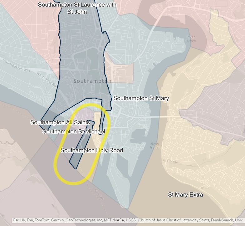 England Jurisdictions 1851 Southampton St John 2