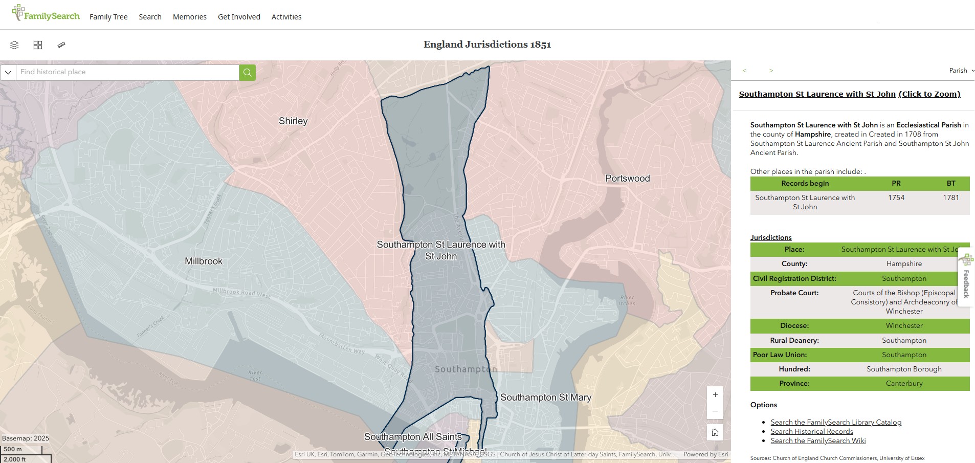 England Jurisdictions 1851 Southampton St Lawrence 2