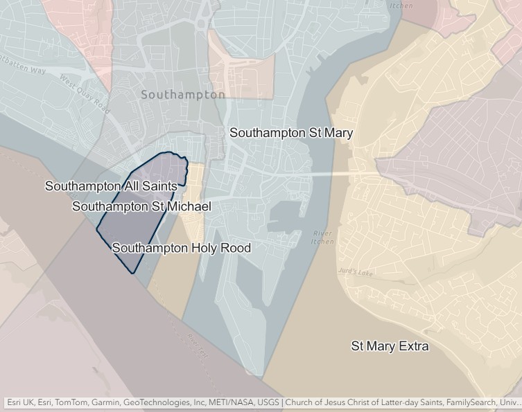 England Jurisdictions 1851 Southampton St Michael 2