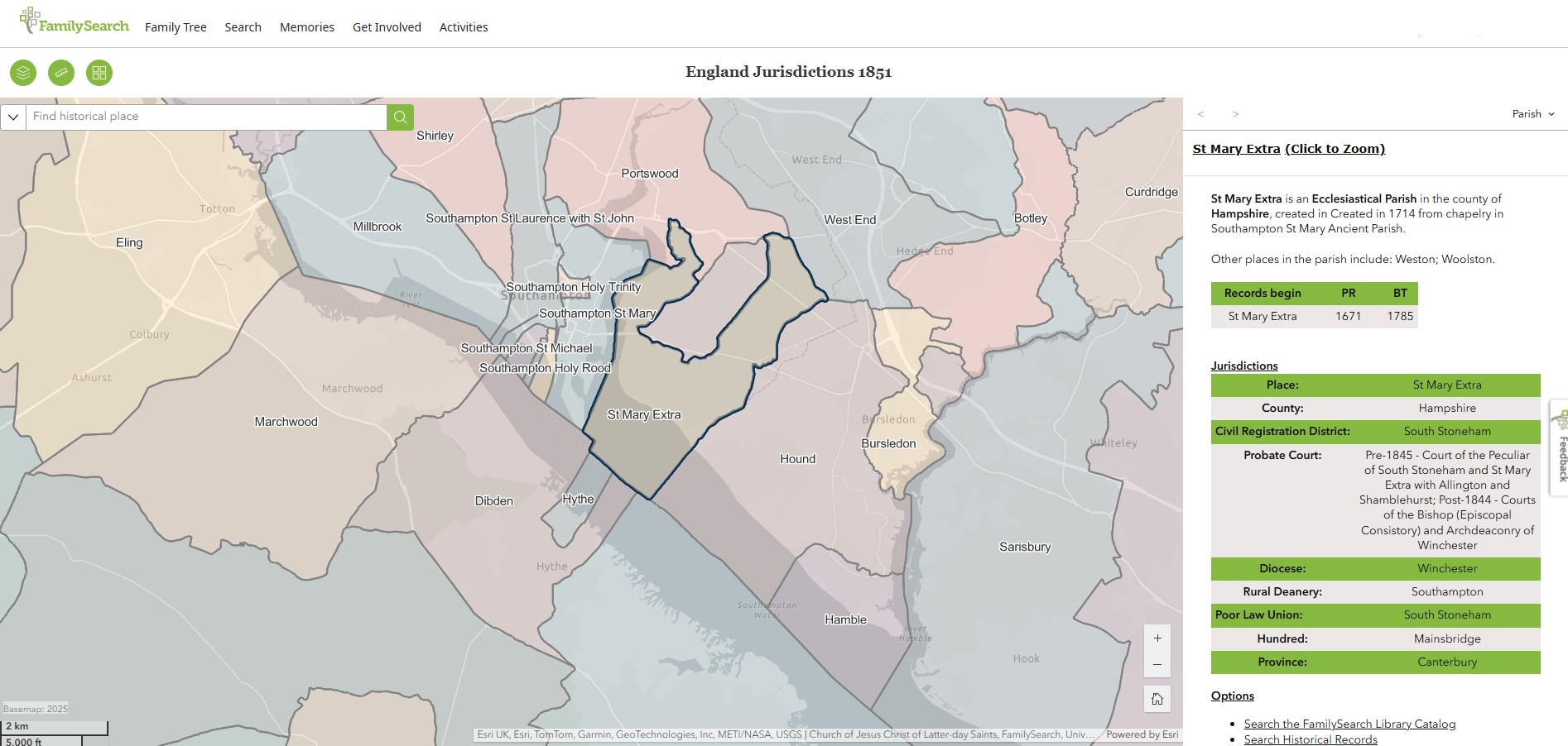 England Jurisdictions 1851 St Mary Extra 1