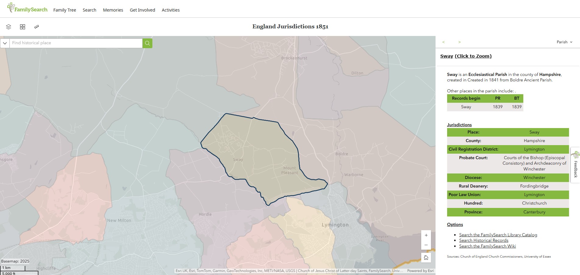 England Jurisdictions 1851 Sway 1