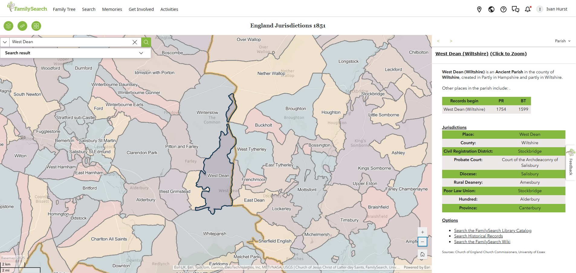 England Jurisdictions 1851 West Dean 1