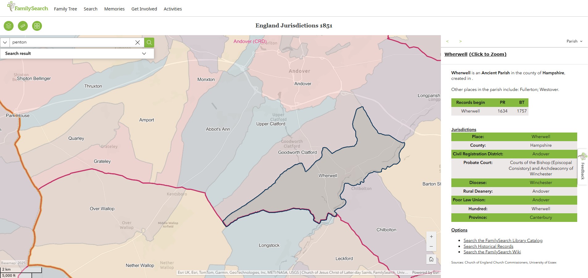 England Jurisdictions 1851 Wherwell 1