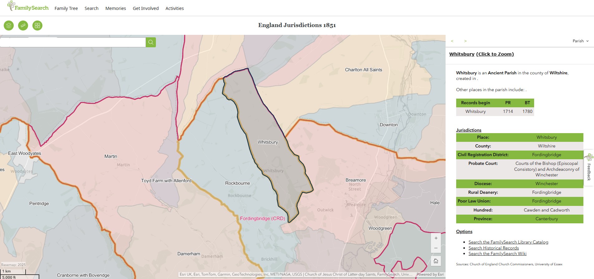 England Jurisdictions 1851 Whitsbury 1