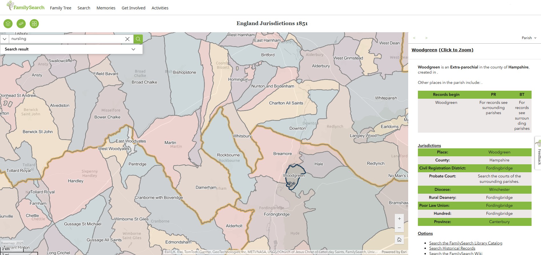 England Jurisdictions 1851 Woodgreen 1