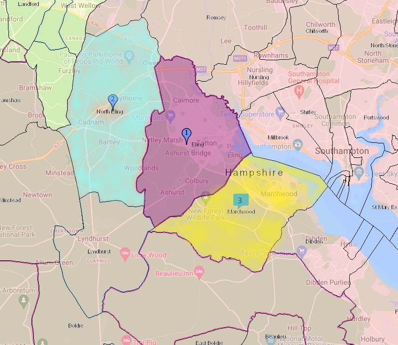 FamilySearch Parish Map Ealing split in three