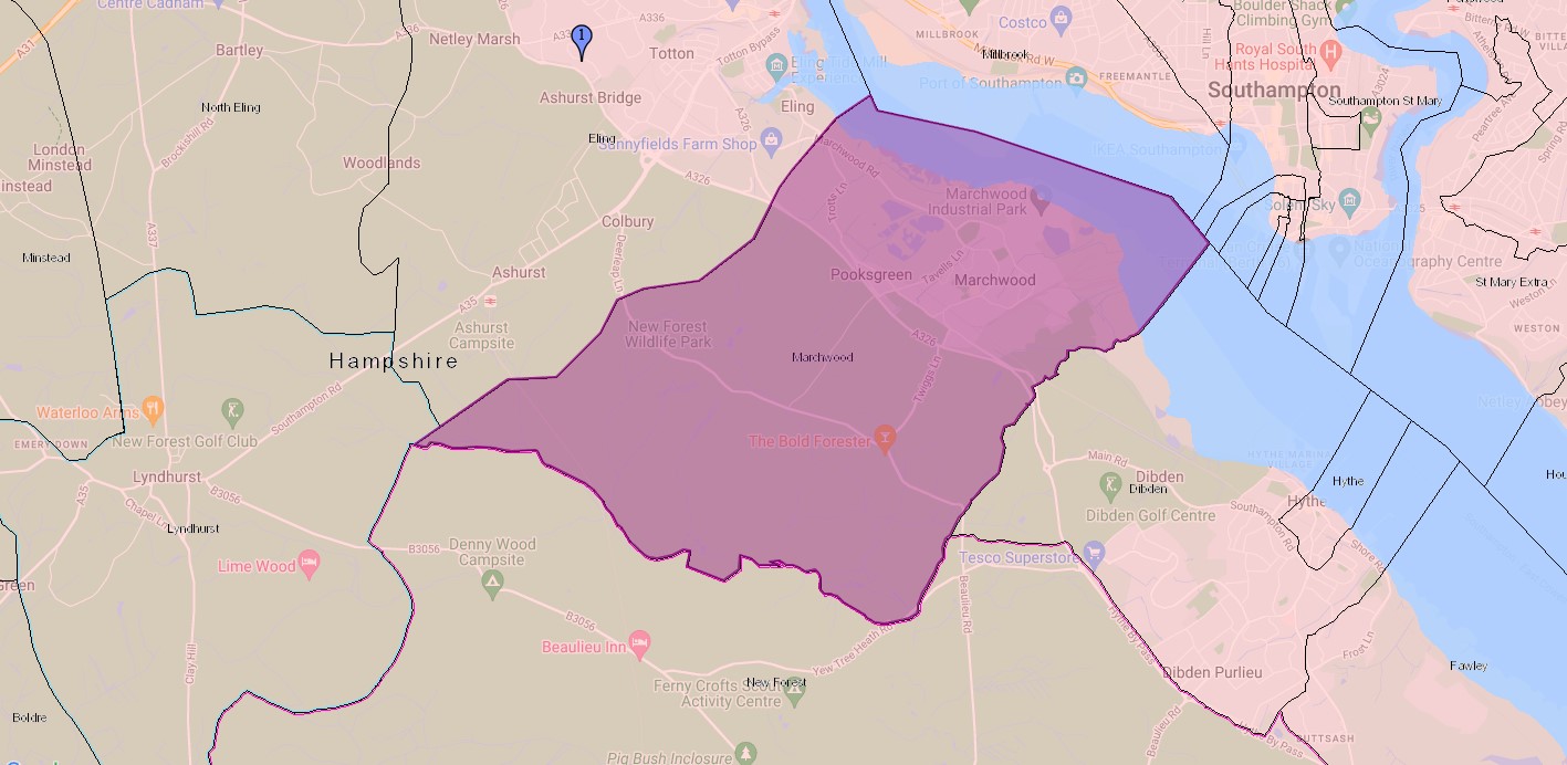 FamilySearch Parish Map Marchwood