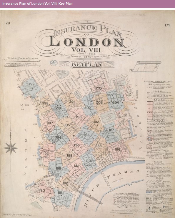 Fire Insurance Maps Key Plan London Vol VIII
