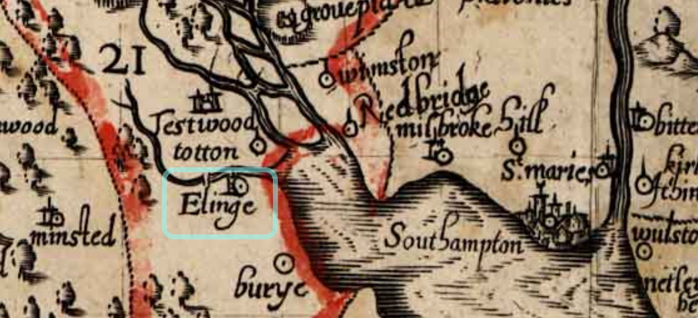 Norden s Hampshire 1595 Elinge