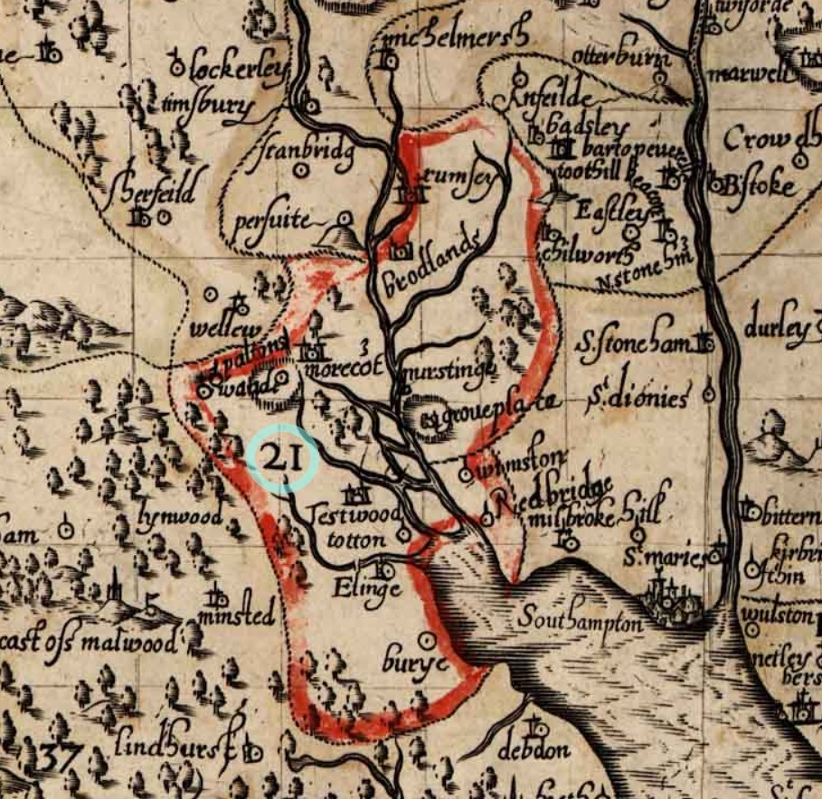 Norden s Hampshire 1595 Hundreds 21 Redbridge A