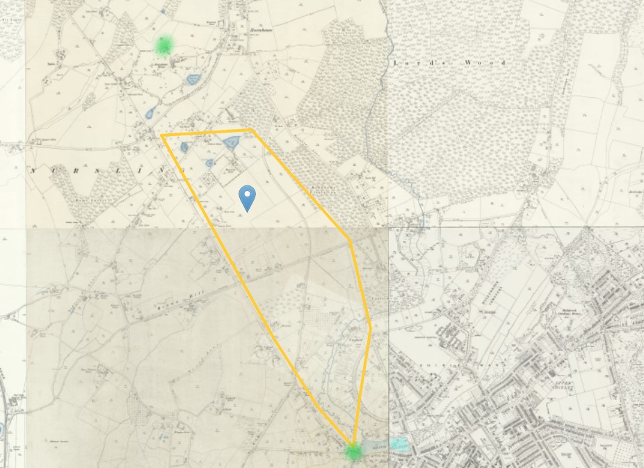 OS 25 Old Map Nursling Common Hampshire
