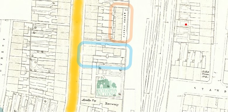 OS Map 1870 Southampton 89 90 Grove Street