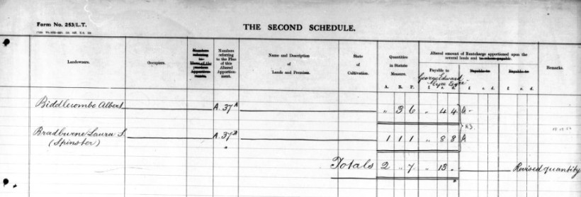 Tithe Apportionment Bramshaw Plot A37A A37B