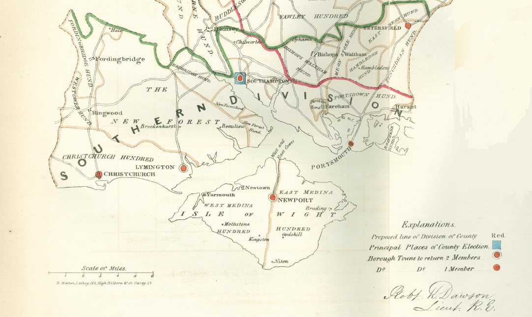 South Hampshire Boundary Map 1832 2