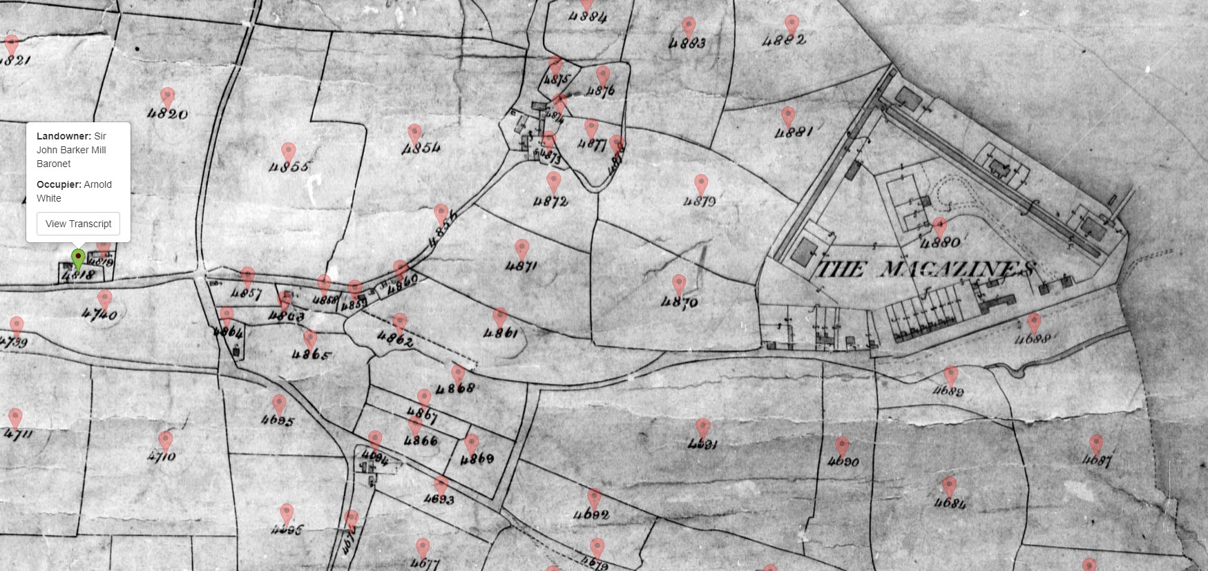 The Magazines Marchwood Tithe Map