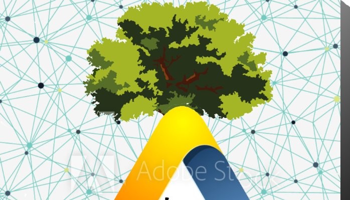 Tree on geometric background