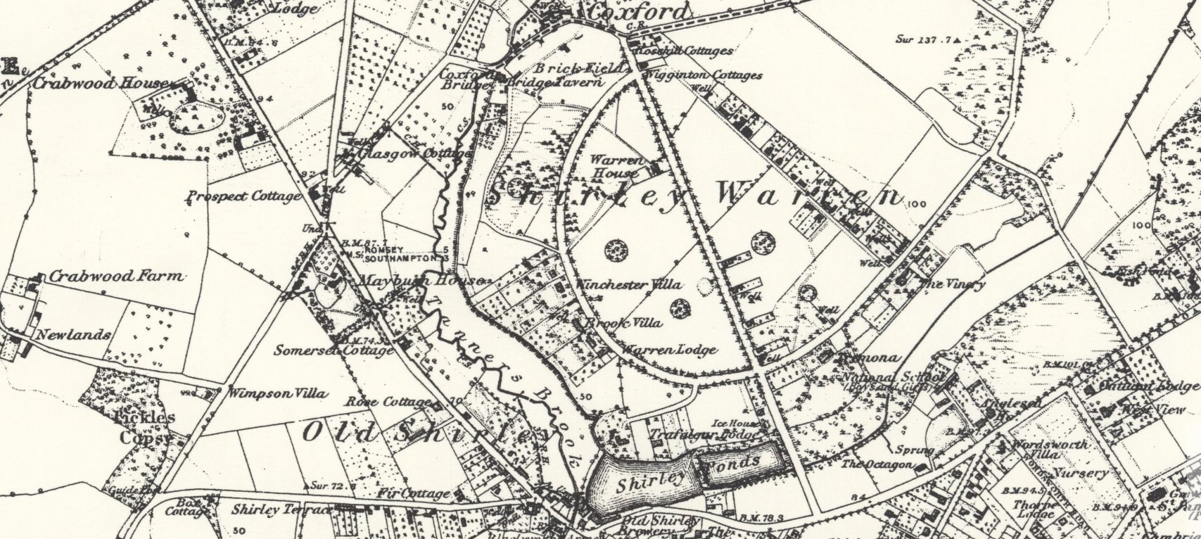 OS Six inch Shirley Warren 1869