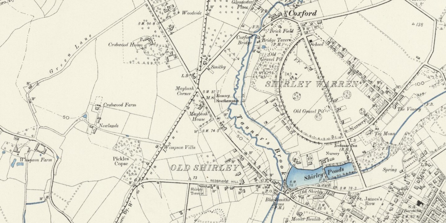 OS Six inch Shirley Warren 1896